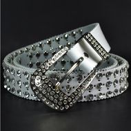 Ladies Cow Leather Rhinestone Belt